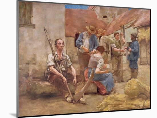 Paying the Harvesters-Léon Augustin L'hermitte-Mounted Giclee Print