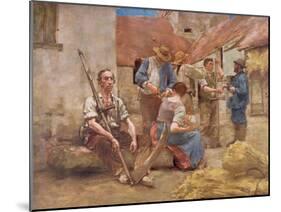 Paying the Harvesters-Léon Augustin L'hermitte-Mounted Giclee Print