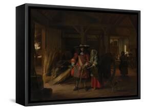 Paying the Hostess, c.1670-Pieter de Hooch-Framed Stretched Canvas