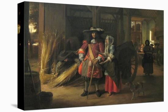 Paying the Hostess-Pieter de Hooch-Stretched Canvas