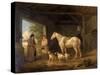 Paying the Ostler-George Morland-Stretched Canvas