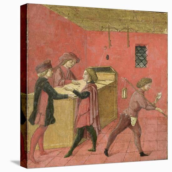 Payment of Salaries to the Night Watchmen in the Camera del Comune of Siena,1440-60-Italian School-Stretched Canvas