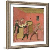 Payment of Salaries to the Night Watchmen in the Camera del Comune of Siena,1440-60-Italian School-Framed Giclee Print