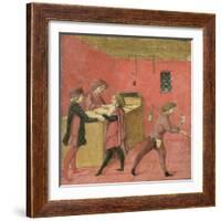 Payment of Salaries to the Night Watchmen in the Camera del Comune of Siena,1440-60-Italian School-Framed Giclee Print