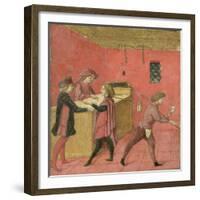 Payment of Salaries to the Night Watchmen in the Camera del Comune of Siena,1440-60-Italian School-Framed Giclee Print