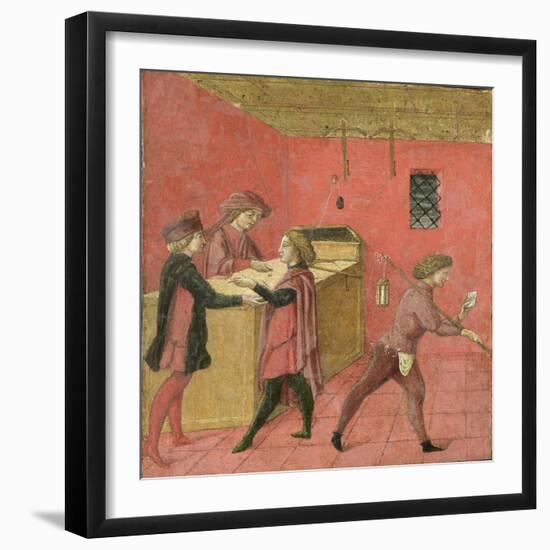 Payment of Salaries to the Night Watchmen in the Camera Del Comune of Siena-null-Framed Art Print