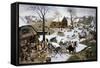 Payment of the Tax at Bethlehem-Pieter Brueghel the Younger-Framed Stretched Canvas