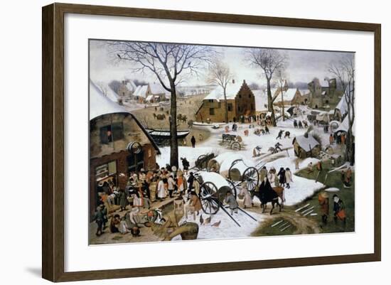 Payment of the Tax at Bethlehem-Pieter Brueghel the Younger-Framed Giclee Print