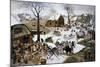 Payment of the Tax at Bethlehem-Pieter Brueghel the Younger-Mounted Giclee Print