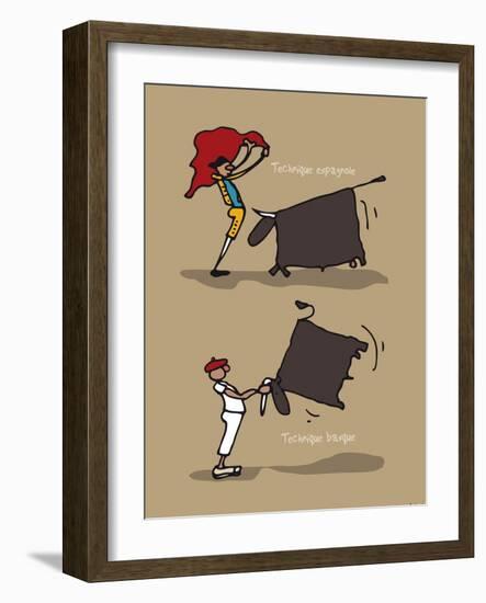 Pays B. - Tauromachie basque-Sylvain Bichicchi-Framed Art Print