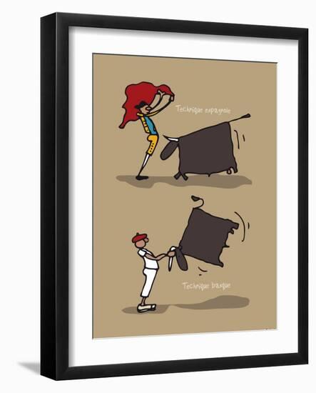 Pays B. - Tauromachie basque-Sylvain Bichicchi-Framed Art Print