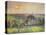 Paysage a Eragny: eglise et ferme d'Eragny. Landscape at Eragny, France. Oil on canvas (1895)-Camille Pissarro-Stretched Canvas