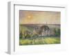 Paysage a Eragny: eglise et ferme d'Eragny. Landscape at Eragny, France. Oil on canvas (1895)-Camille Pissarro-Framed Giclee Print