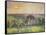 Paysage a Eragny: eglise et ferme d'Eragny. Landscape at Eragny, France. Oil on canvas (1895)-Camille Pissarro-Framed Stretched Canvas