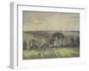 Paysage à Eragny, église et ferme d'Eragny-Camille Pissarro-Framed Giclee Print