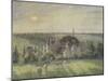 Paysage à Eragny, église et ferme d'Eragny-Camille Pissarro-Mounted Giclee Print