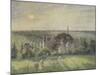 Paysage à Eragny, église et ferme d'Eragny-Camille Pissarro-Mounted Giclee Print