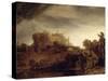 Paysage au château-Rembrandt van Rijn-Stretched Canvas