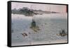 Paysage aux tourbillons d'Awa-Ando Hiroshige-Framed Stretched Canvas