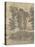 Paysage avec, au centre, un groupe d'arbres-Pierre Henri de Valenciennes-Stretched Canvas
