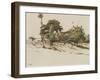 Paysage avec des chaumi?s sous les arbres-Jean-François Millet-Framed Giclee Print