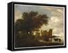 Paysage avec le château d'Egmond-Salomon Van Ruysdael-Framed Stretched Canvas