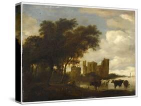 Paysage avec le château d'Egmond-Salomon Van Ruysdael-Stretched Canvas
