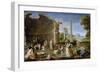 Paysage Avec Ruines Antiques Et Femmes Se Baignant - Landscape with Antique Ruins and Bathing Women-Lambert Sustris-Framed Premium Giclee Print