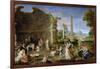 Paysage Avec Ruines Antiques Et Femmes Se Baignant - Landscape with Antique Ruins and Bathing Women-Lambert Sustris-Framed Giclee Print