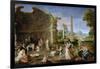 Paysage Avec Ruines Antiques Et Femmes Se Baignant - Landscape with Antique Ruins and Bathing Women-Lambert Sustris-Framed Giclee Print