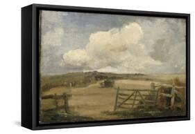 Paysage avec un champ et une barrière-John Constable-Framed Stretched Canvas