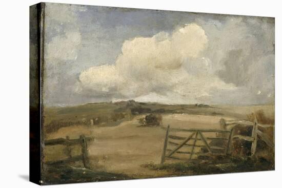 Paysage avec un champ et une barrière-John Constable-Stretched Canvas