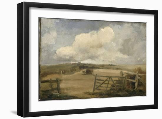 Paysage avec un champ et une barrière-John Constable-Framed Giclee Print