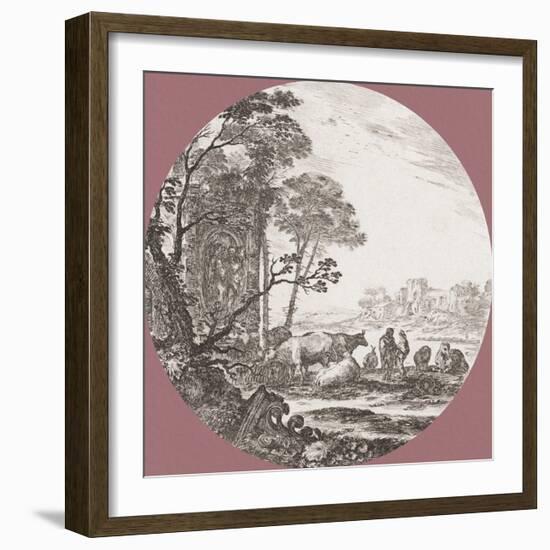 Paysage avec un Chapiteau Corinthien-Stefano della Bella-Framed Art Print