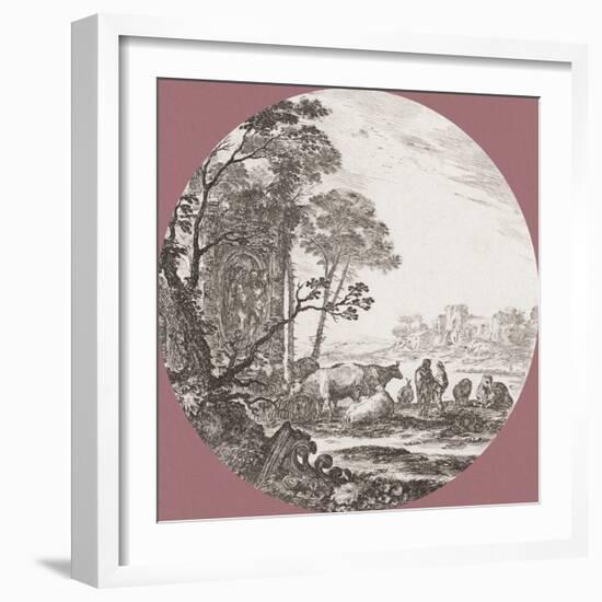 Paysage avec un Chapiteau Corinthien-Stefano della Bella-Framed Art Print