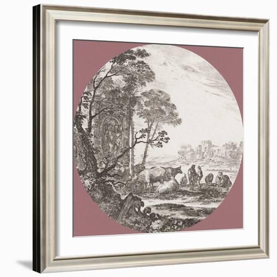 Paysage avec un Chapiteau Corinthien-Stefano della Bella-Framed Art Print