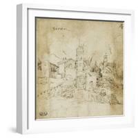 Paysage avec une cité : vue de Sienne-Domenico Beccafumi-Framed Giclee Print