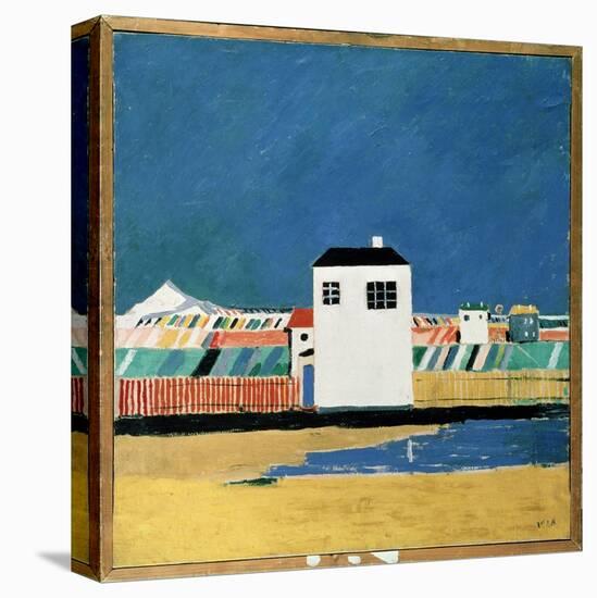 Paysage Avec Une Maison Blanche (Landscape with a White House). Peinture De Kasimir Severinovich Ma-Kazimir Severinovich Malevich-Stretched Canvas