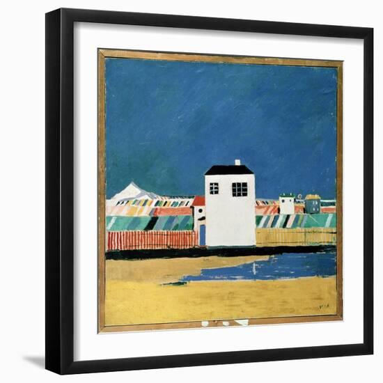 Paysage Avec Une Maison Blanche (Landscape with a White House). Peinture De Kasimir Severinovich Ma-Kazimir Severinovich Malevich-Framed Giclee Print