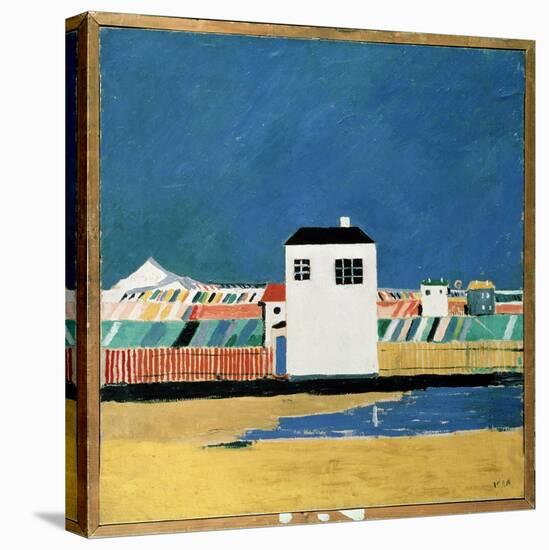 Paysage Avec Une Maison Blanche (Landscape with a White House). Peinture De Kasimir Severinovich Ma-Kazimir Severinovich Malevich-Stretched Canvas