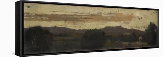 Paysage d'Italie, coucher de soleil-Jean Jacques Henner-Framed Stretched Canvas