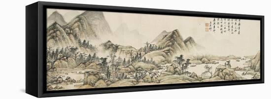 Paysage dans le style de Huang Gongwang-Yuanqi Wang-Framed Stretched Canvas