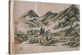 Paysage dans le style de Huang Gongwang-Yuanqi Wang-Stretched Canvas