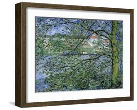 Paysage de la Seine-Claude Monet-Framed Giclee Print