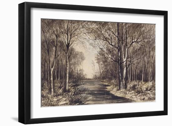 Paysage de lac entouré de forêt-null-Framed Giclee Print