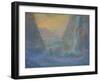 Paysage de montagne avec cascade au soleil couchant-François Garas-Framed Giclee Print