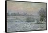 Paysage de neige au crépuscule-Claude Monet-Framed Stretched Canvas