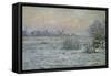 Paysage de neige au crépuscule-Claude Monet-Framed Stretched Canvas