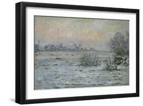 Paysage de neige au crépuscule-Claude Monet-Framed Giclee Print