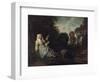 Paysage Du Soir Avec Une Fileuse - Peinture De Jean Antoine Watteau (1684-1721) Evening Landscape W-Jean Antoine Watteau-Framed Giclee Print